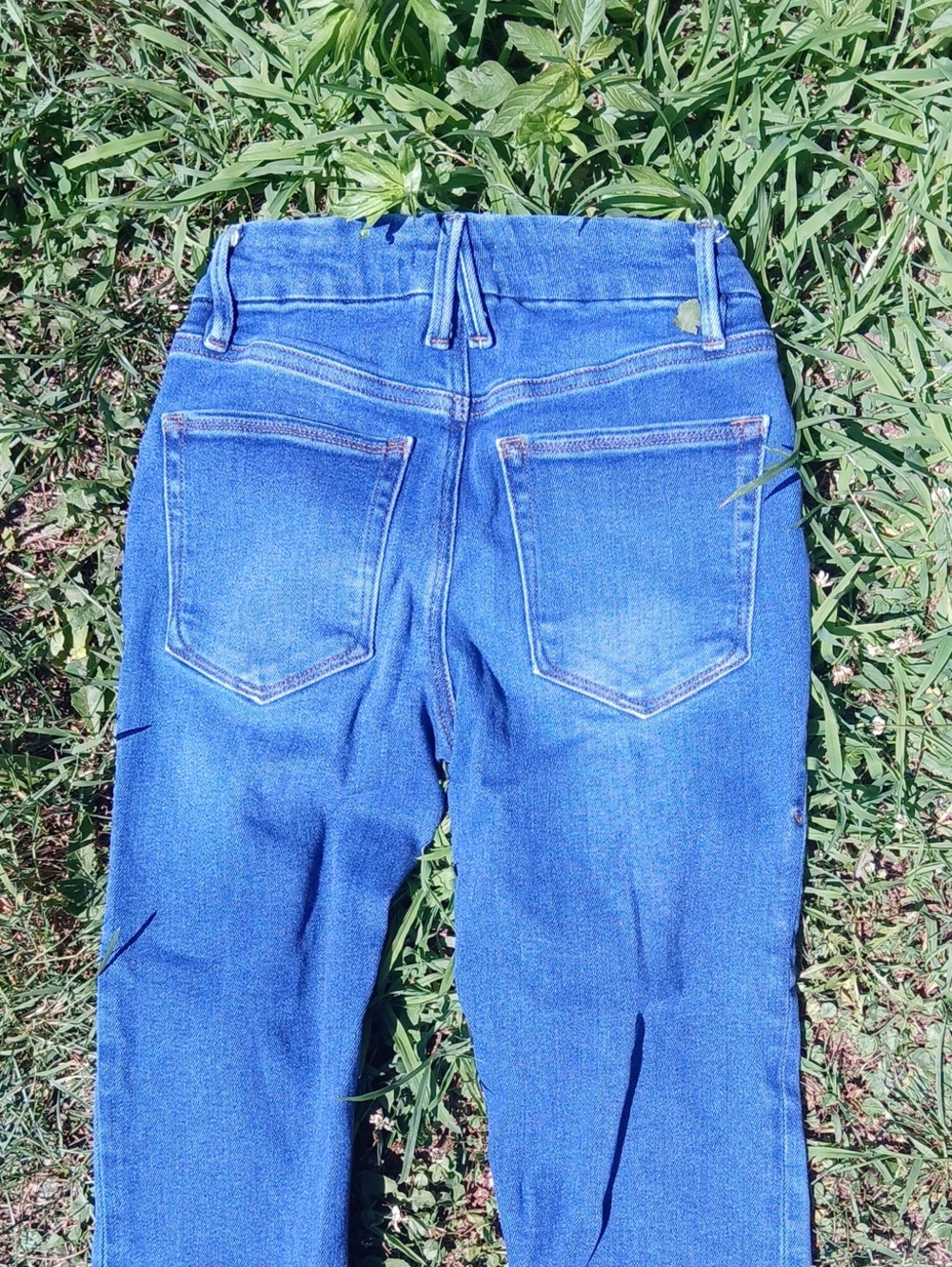 Good American High Rise Blue Straight-Leg Jeans 2/26 - Picture 5 of 5